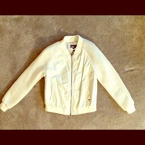 White bomber jacket